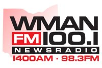 100.1 WMAN-FM Shelby 1400 WMAN Mansfield 98.3 WWMM News/Talk